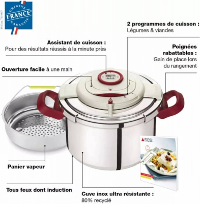 Cocotte-Minute SEB Clipso Easy 9L Induction - P4624916
