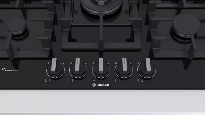 Plaque Bosch noir en verre 75cm 5 feux   fonte - PPQ7A6B90