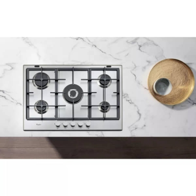 plaque whirlpool 5 feux fonte 75cm inox-GMA 7522/ix - GMA 7522/IX