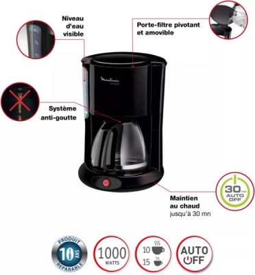 CAFETIERE FILTRE MOULINEX PRINCIPIO NOIR-FG260811 - FG260811