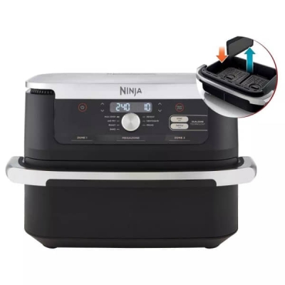 FRITEUSE AIR FRYER NINJA lexDrawer Dual Zone Avec Séparateur Amovible, Grand Tiroir de 10.4L AF500EU - AF500EU