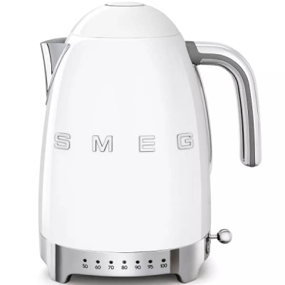 BOUILLOIRE SMEG ANNÉES 50 1.7LT/2400W/7 TASSES/7 NIVEAUX/ACIER INOXYDABLE/SANS FIL BLANC - KLF04WHEU