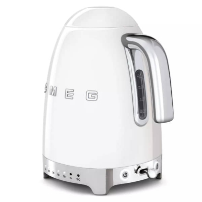 BOUILLOIRE SMEG ANNÉES 50 1.7LT/2400W/7 TASSES/7 NIVEAUX/ACIER INOXYDABLE/SANS FIL BLANC - KLF04WHEU