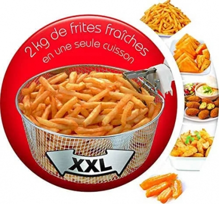 Friteuse Moulinex Classique Mega XXL, 2Kg, 1800W, Inox/Noir  - AM480870