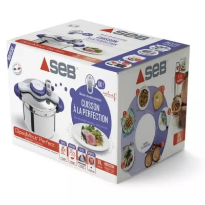 cocotte autocuiseur Seb 6 litres Clipso Minut' Now Minuteur intelligent P4620750 - P4620750