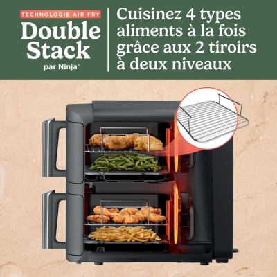 FRITEUSE AIR FRYER NINJA DOUBLE STACK DE 9.5 LITRES SL400EU