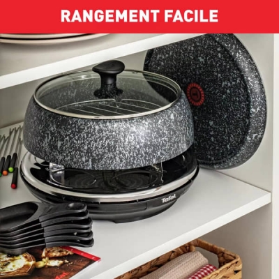 RACLETTE TEFAL 6 en 1 Plancha, Boîte à fromage RE12C812 - RE12C812