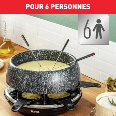 RACLETTE TEFAL 6 en 1 Plancha, Boîte à fromage RE12C812 - RE12C812