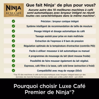 MACHINE A CAFE NINJA A GRAIN Luxe Premier 3-en-1 ES601EU - ES601EU