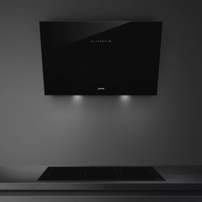 HOTTE SMEG 90CM DECORATIF NOIR INCLINE 730 m³/h KV394N - KV394N