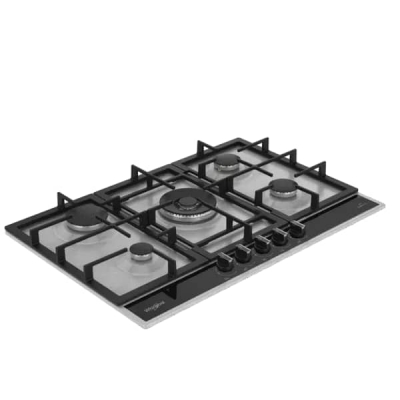 PLAQUE WHIRLPOOL 5FEUX NOIR INOX WHG75R522W2XBGDZ - WHG75R522W2XBGDZ