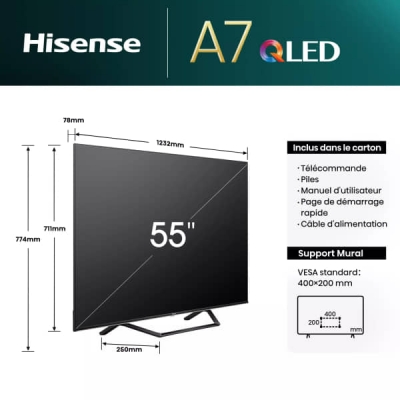 TELEVISEUR HISENSE 55 QLED SMART 4K SERIE Q7 - 55Q7N