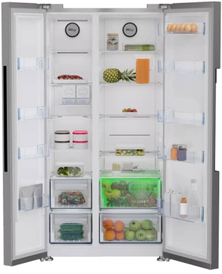 REFRIGERATEUR BEKO SIDE BY SIDE 640L SILVER RGNE2640SX - RGNE2640SX