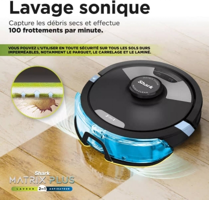 Robot aspirateur et laveur 2en1 Shark Matrix Plus - RV2620WDEU