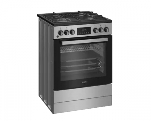 Cuisini&egrave;re Whirlpool Gaz 60cm 4 Feux Four Elc Inox - WR60EG831227XDZ