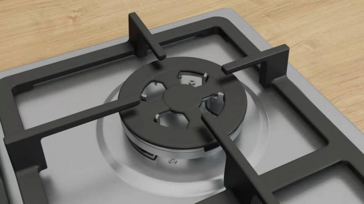 PLAQUE BOSCH SERIE4 4 FEUX INOX FONTE WOK - PGH6B5K90