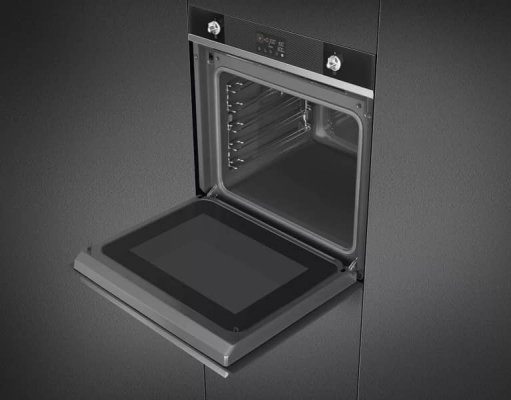 FOUR SMEG ELECTRIQUE 68L HYDROLYSE CHALEUR TOURNANTE MICROONDE GRILL  NOIR SO6102M2N - SO6102M2N