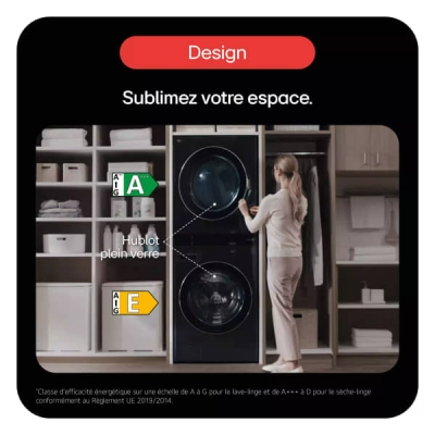 MACHINE A LAVER SECHANTE 17KG/16KG  NOIR F761TOWERB2  - F761TOWERB2 