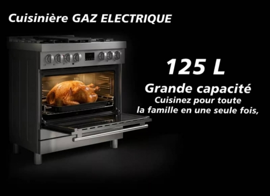 Cuisini&egrave;re mixte Nardi MILANO 90 cm 125 L inox - NCP590ML1X