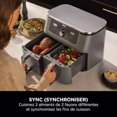 FRITEUSE AIR FRYER NINJA 2 BAC 9.5L 6EN1 2KG DZ400EU - DZ400EU