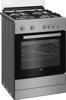 CUISINIERE BEKO 03 FEUX+ 01 WOK INOX FONTE -FSGT61121DXL - FSGT61121DXL