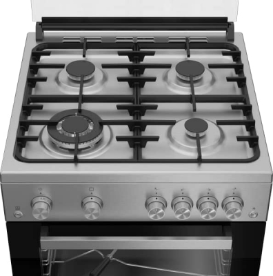 CUISINIERE BEKO 03 FEUX+ 01 WOK INOX FONTE -FSGT61121DXL - FSGT61121DXL
