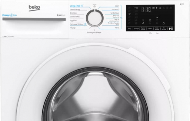 MACHINE A LAVER BEKO 8KG 1400TR VAPEUR BM3WFU48400 - BM3WFU48400