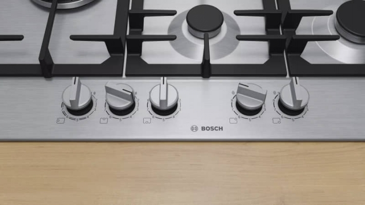 Plaque Bosch Serie 6  Gaz 5 FEUX 75 cm Acier inoxydable PCS7A5I90 - PCS7A5I90