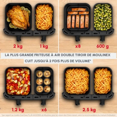 friteuse Air Fryer MOULINEX Easy Fry Dual XXL 11L - EZ942HF0