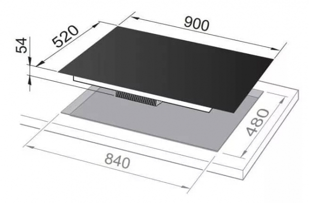 Plaque de cuisson DE'LONGHI 90cm Verre Noir 5 Feux - NSL 590D NCM