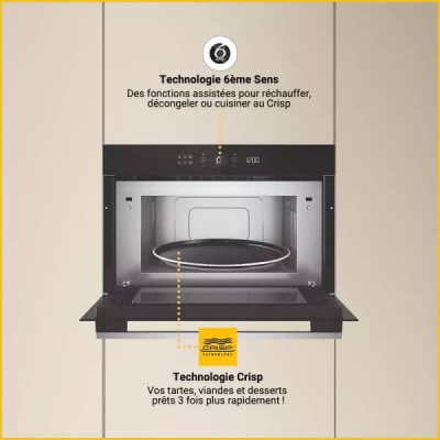 Micro-ondes Enc Whirlpool 31L 6 Sense Grill 1000W - WMD54MX